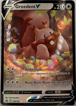 Greedent V 120/159 Ultra Rare Pokemon TCG Crown Zenith NM - Image 1