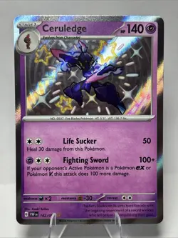 Pokemon Ceruledge TCG Paldean Fates Shiny Holo Rare Card 162/091 NM-MT Condition - Image 1