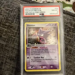 POKEMON HAUNTER reverse holo 34/112 PSA 8 FIRE RED & LEAF GREEN CARD - Image 1
