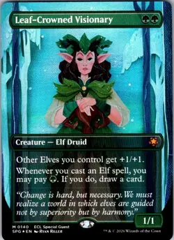 Magic | SPG | Leaf Crowned Visionary Borderless | 140 | NM | Foil - Image 1