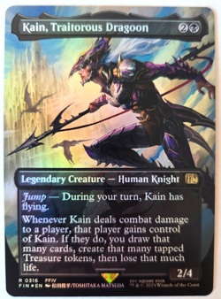 Kain, Traitorous Dragoon BORDERLESS FINAL FANTASY #316 MTG FOIL - Image 1