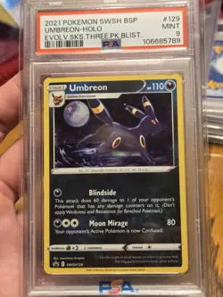 Umbreon SWSH129 - Sword & Shield Promo Holo Rare Pokemon TCG - PSA 9 MINT - Image 1