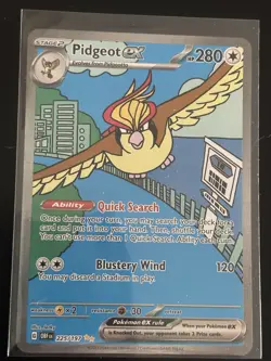 Pokemon Pidgeot ex 225/197 SV03 Obsidian Flames Full Art - Image 1