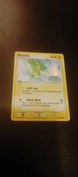 Pokemon TCG Electrike Ex Crystal Guardians Stamped 52/100 MP - Image 3