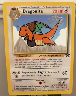 Dragonite 1999 WB Movie Black Star Promo 5 WOTC Nintendo Pokemon Card NM - Image 1