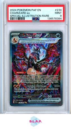 CHARIZARD EX SPECI4L ILL RARE POKEMON PAF EN-PALDEAN FATES 2024 234 PSA 9 - Image 1