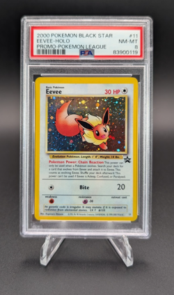 Eevee 2000 Pokemon Black Star Promo Pokemon League #11 PSA 8 - Image 1