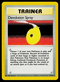 Devolution Spray 72/102 Rare Base Set Unlimited Pokemon Lightly Played - Image 1
