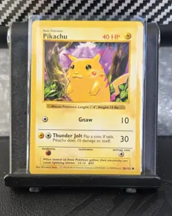 1999 Pokemon Base Set Shadowless Pikachu Red Cheeks 58/102 Unlimited NM - Image 1