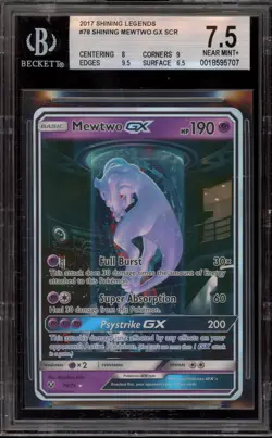 Pokemon Mewtwo GX Shining Legends Secret Rare #78 BGS 7.5 - Image 1