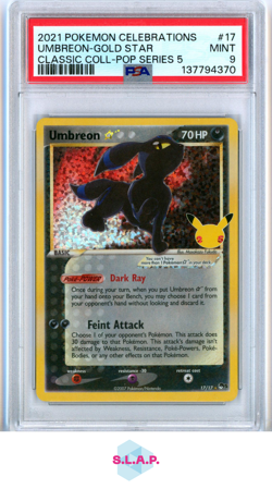 UMBREON-GOLD STR CLASSIC COLL-POP SERIES 5 POKEMON CELEB 2021 17 PSA 9 - Image 1
