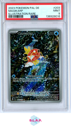 MAGIKARP ILLUSTRATION RARE POKEMON GERMAN PAL DE-PALDEA EVOLVED 2023 203 PSA 9 - Image 1