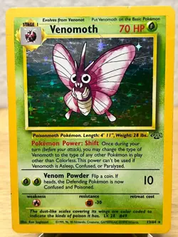 Jungle Venomoth 13/64 Holo Rare Pokemon HP - Image 1