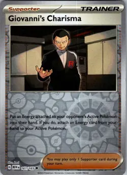 Pokemon | MEW | Giovanni's Charisma - | 161/165 | NM Reverse Holo - Image 1