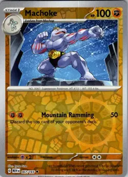 Pokemon | MEW | Machoke - | 067/165 | NM Reverse Holo - Image 1