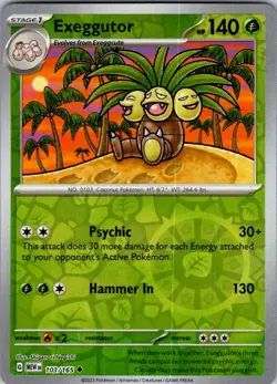 Pokemon | MEW | Exeggutor | 103/165 | NM Reverse Holo - Image 1