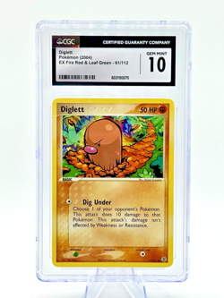 VINTAGE 2004 English Pokemon EX Fire Red & Leaf Green DIGLETT 61/112 CGC 10 GEM - Image 1