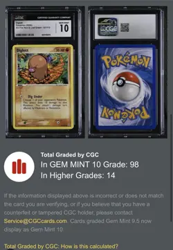 VINTAGE 2004 English Pokemon EX Fire Red & Leaf Green DIGLETT 61/112 CGC 10 GEM - Image 3