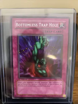 Yu-Gi-Oh! TCG Bottomless Trap Hole LOD-092 Rare 1st Edition LP Condition - Image 1
