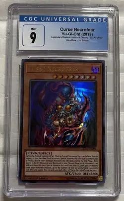CGC MINT 9 2019 YU-GI-OH! 1st Ed Ultra Rare Curse Necrofear LED5-EN001 Immortal - Image 1