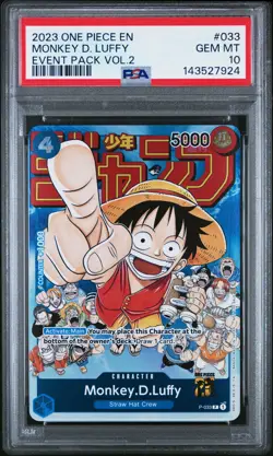 2023 ONE PIECE PROMOS EVENT PACK VOL.2 #033 MONKEY D. LUFFY PSA 10 - Image 1