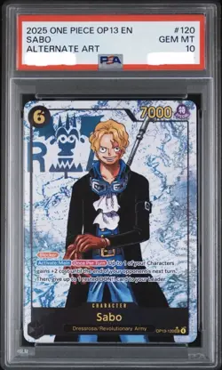 2025 ONE PIECE OP13 120 CARRYING ON HIS WILL SABO SEC ALT ART PARALLEL PSA 10 - Image 1