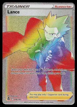 Pokemon Card - Lance Silver Tempest 206/195 Secret Rare - Image 1