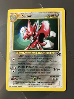Pokemon Card 2001 Vintage Black Star Promo Scizor 33 WOTC LP Cheap *99pStart* - Image 1
