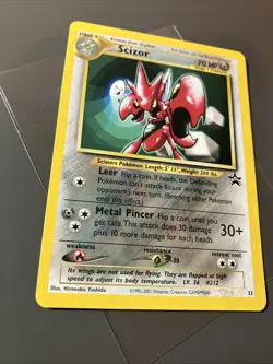 Pokemon Card 2001 Vintage Black Star Promo Scizor 33 WOTC LP Cheap *99pStart* - Image 2