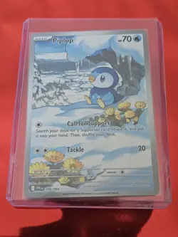 Pokemon TCG Piplup 098/094 Illustration Rare Holo Me02: Phantasmal Flames Card - Image 1