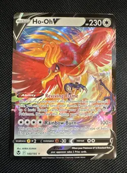 Ho-Oh V 140/195 Silver Tempest NM Ultra Rare Pokemon Card - Image 1
