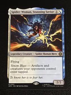 MTG Universes Beyond: Spider-man Spider-Woman, Stunning Savior 0152 NM Rare - Image 1