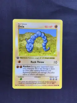 Pokemon Cards: Base Set 1st Edition Common: Onix 56/102 - Image 1