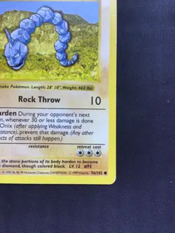 Pokemon Cards: Base Set 1st Edition Common: Onix 56/102 - Image 4