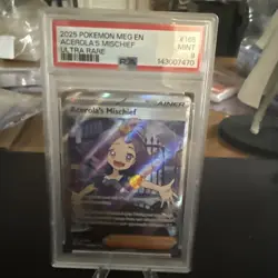 2025 POKEMON MEG EN-MEGA EVOLUTION ULTRA RARE #165 ACEROLA'S MISCHIEF PSA 9 - Image 1