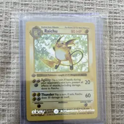 Pokemon Raichu Base Set 1st Edition Holo 14/102 80 HP Wizards 1999 - Image 1