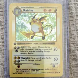 Pokemon Raichu Base Set 1st Edition Holo 14/102 80 HP Wizards 1999 - Image 2