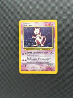 Pokemon Card Base Set Holo Mewtwo 10/102 WOTC - Image 1