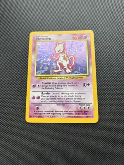 Pokemon Card Base Set Holo Mewtwo 10/102 WOTC - Image 2