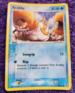 Krabby 66/112 FireRed & LeafGreen Reverse Holo Pokemon *NICE* - Image 1