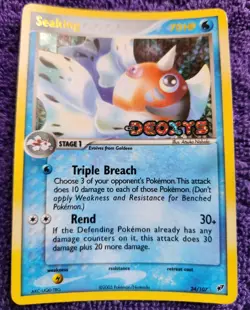Seaking 24/107 Deoxys Stamped Reverse Holo Rare Pokemon *NICE* - Image 1