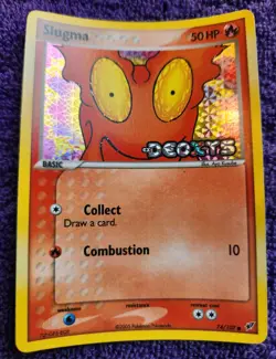 Slugma 74/107 Deoxys Stamped Reverse Holo Pokemon *NICE* - Image 1