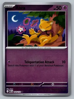 Pokemon TCG ME01: Mega Evolution Abra 054/132 Reverse Holo - Image 1
