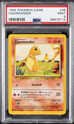 1999 POKEMON GAME #46 CHARMANDER PSA 9 - Image 1