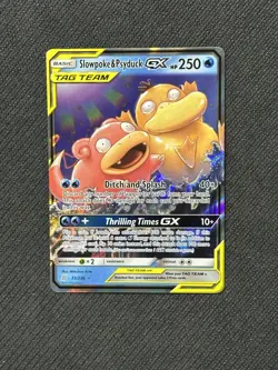 NM Slowpoke & Psyduck GX 35/236 Unified Minds Holo Pokemon Card - Image 1