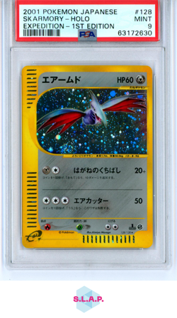 SKARMORY-HOLO EXPEDITION-1ST EDITION POKEMON JAPANESE EXPEDITION 2001 128 PSA 9 - Image 1