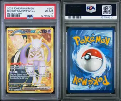 Pokemon Team Rocket's Mewtwo ex 240/182 Destined Rivals PSA 8 Hyper Rare Holo - Image 3