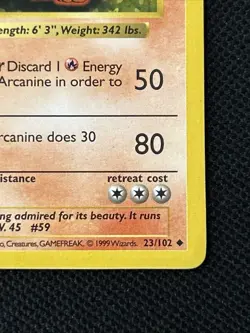 Pokemon Arcanine 23/102 1st Edition (Shadowless) Never Played *Near Mint*￼ - Image 5