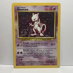 Pokemon Mewtwo Base Set 10/102 Holo 1999-2000 Wizards Copyright Holo Rare - Image 1