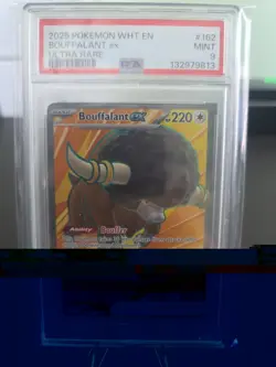 2025 Pokemon White Flare Bouffalant EX #162/086 Ultra Rare PSA 9 - Image 1
